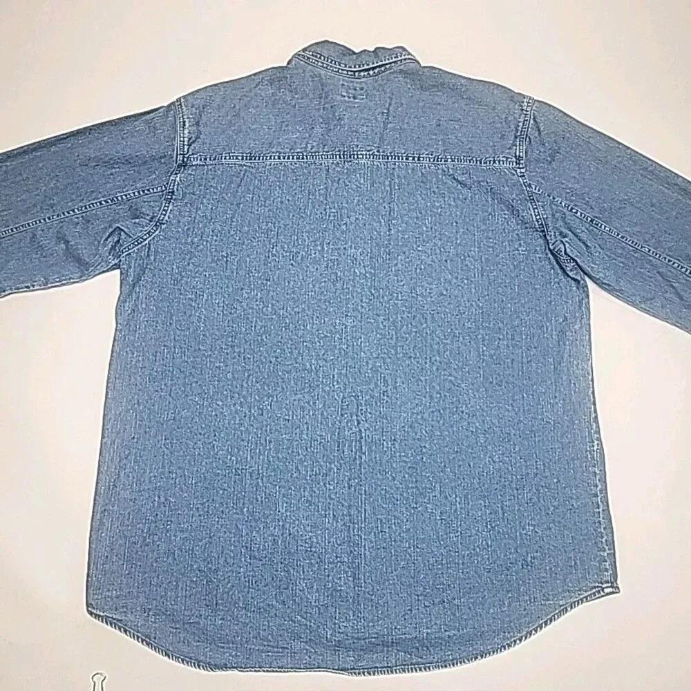 Levi's Red Tab Denim Shirt Men Size XL Blue Button Medium Wash Oversized